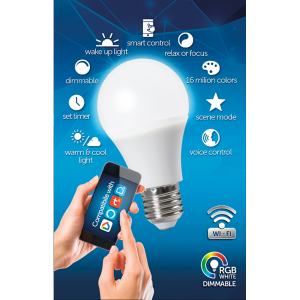 WFB827MC  WiFi Smart LED крушка, 8W, E27, RGB+4200K, 270°, 220-240V AC